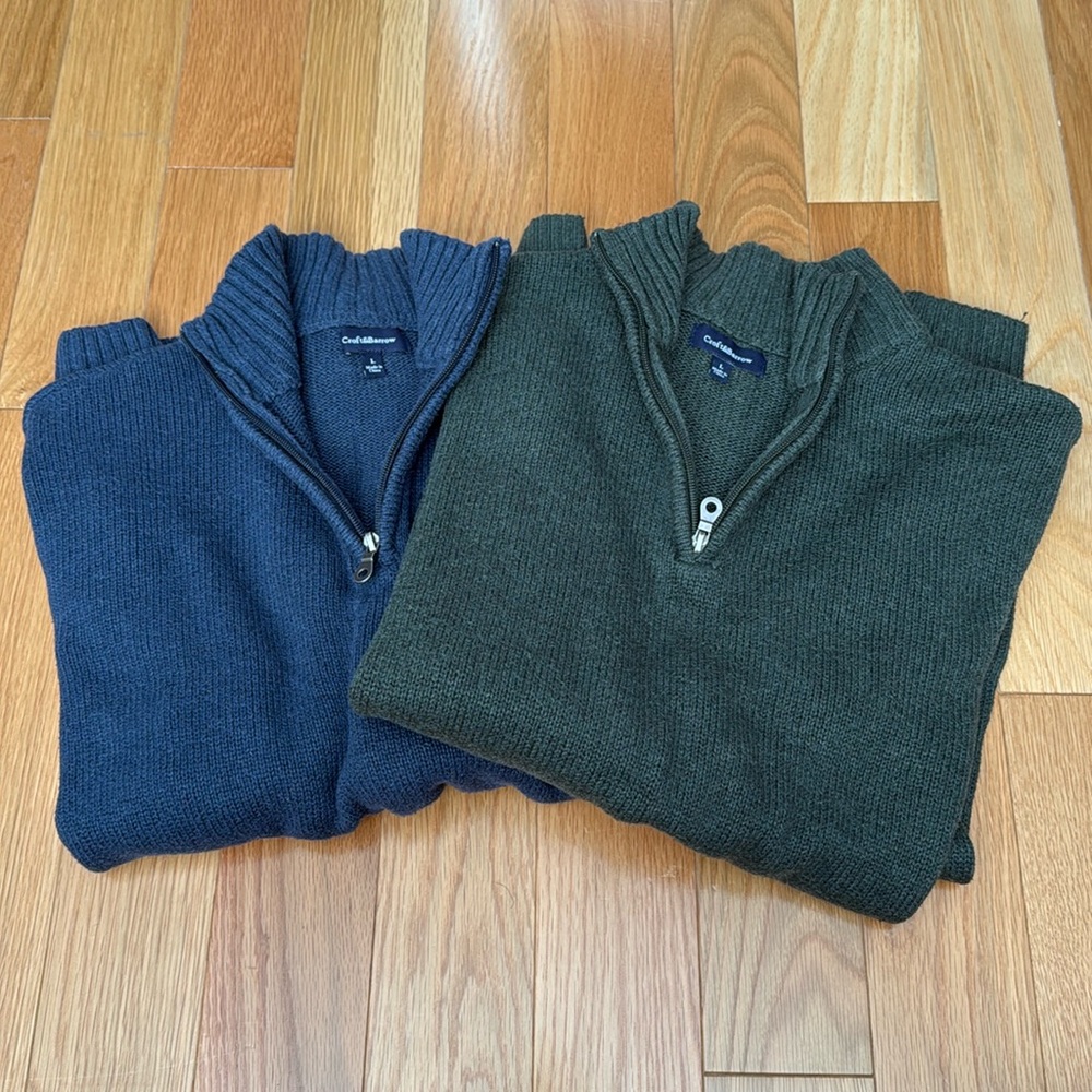 Croft & Barrow Quarter Zip Long Sleeve Sweaters